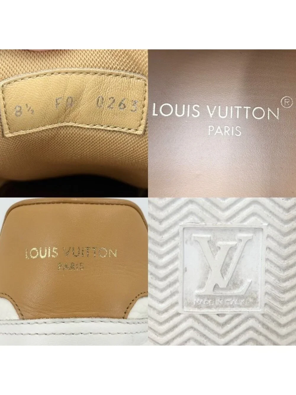Louis Vuitton Sneakers Beverly Hills Line Monogram Shoes Leather White Brown 8.5